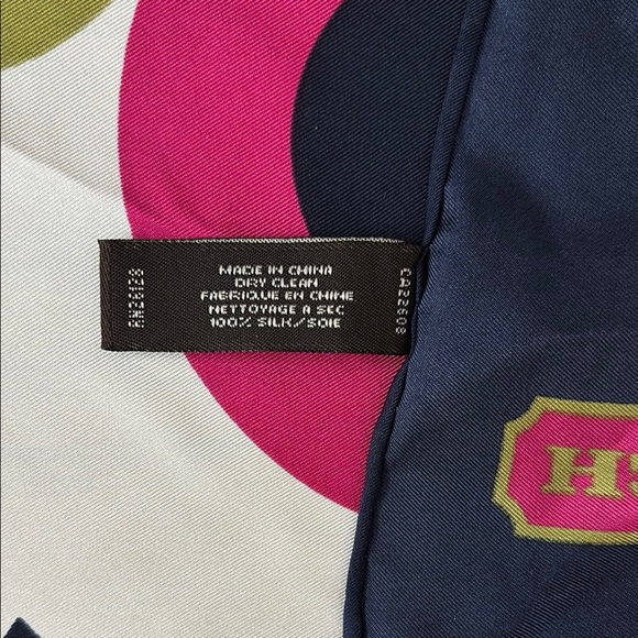 Coach Pink and Green Patterned Silk Scarf - Picture 3 of 8